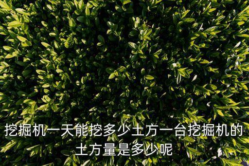 一臺挖掘機一天能挖多少方，挖掘機一天裝車大概多少能多少方...